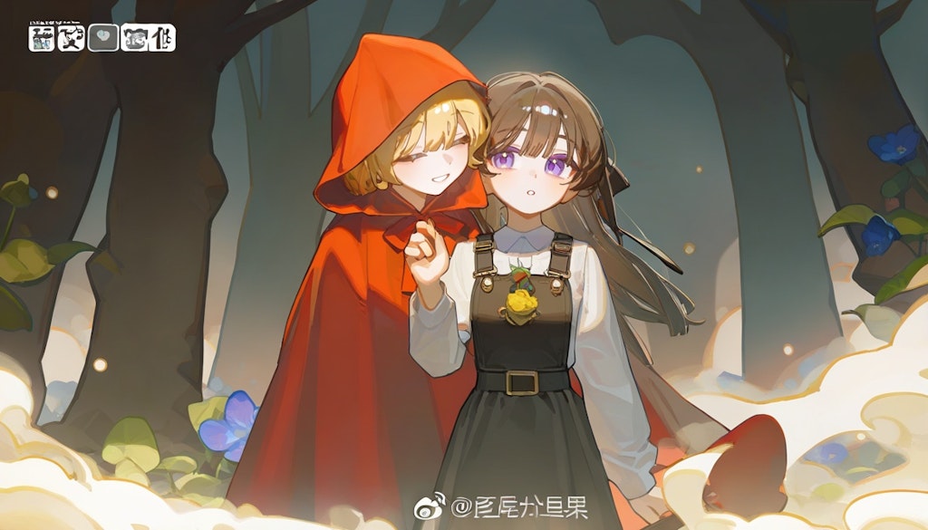 Game illustrations on the theme of Little Red Riding Hood