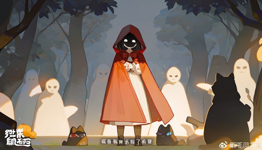 Game illustrations on the theme of Little Red Riding Hood