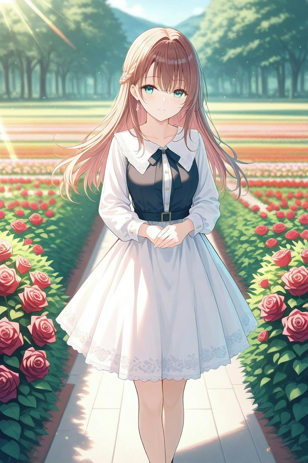 バラと少女