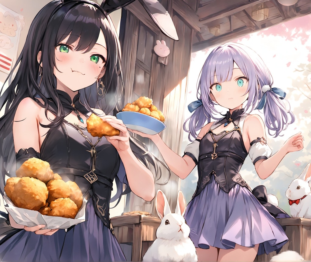 うさぎと唐揚げ