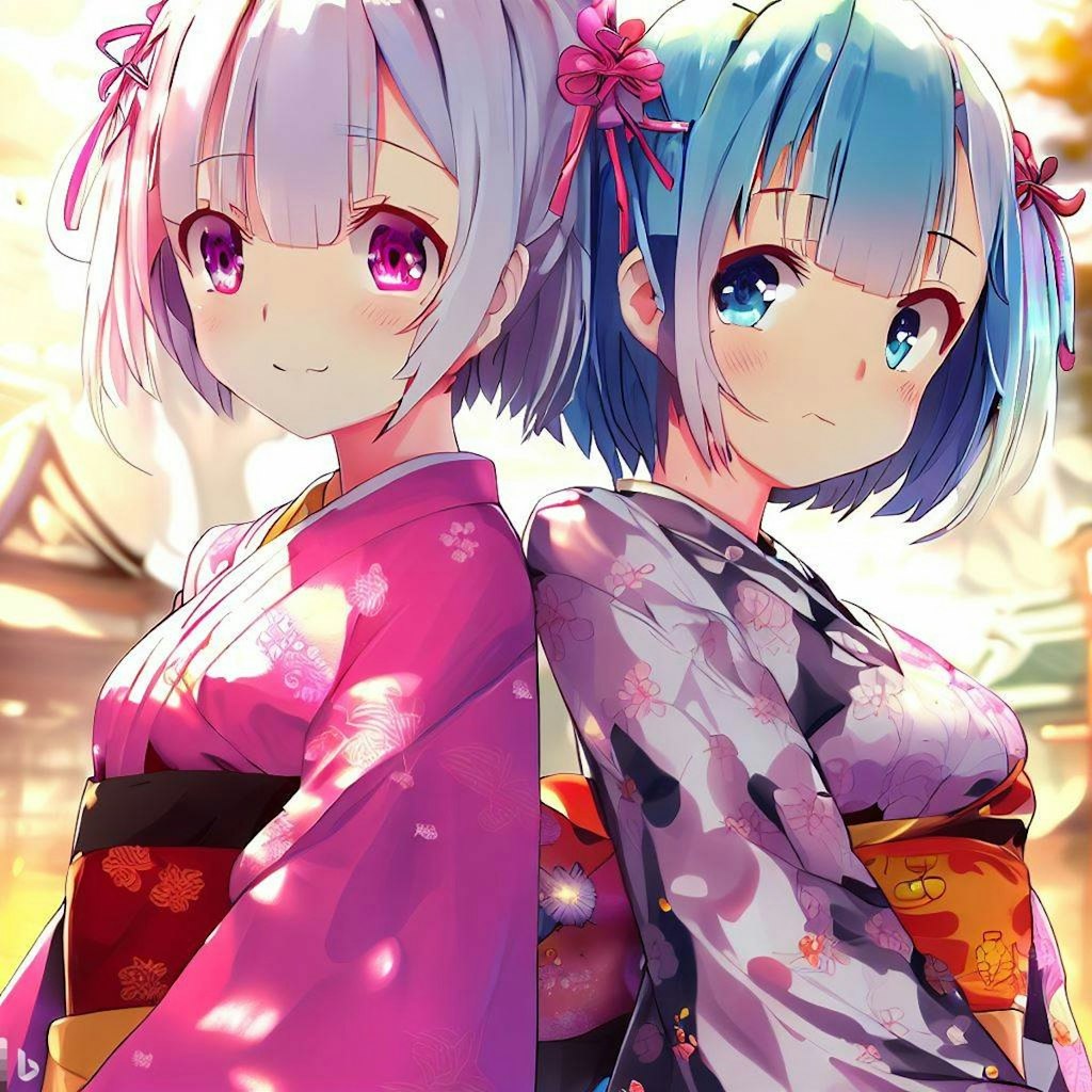 和服を着たレム＆ラム