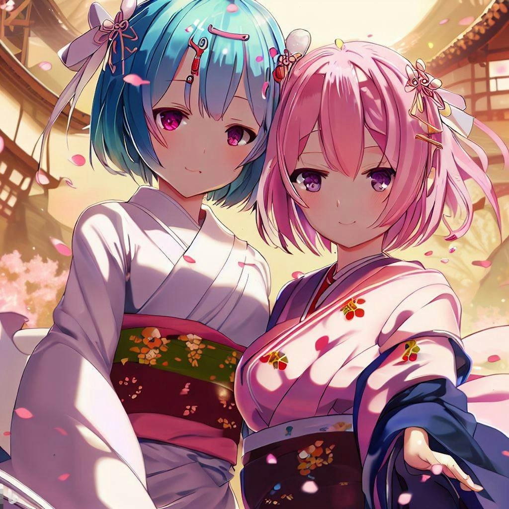 和服を着たレム＆ラム