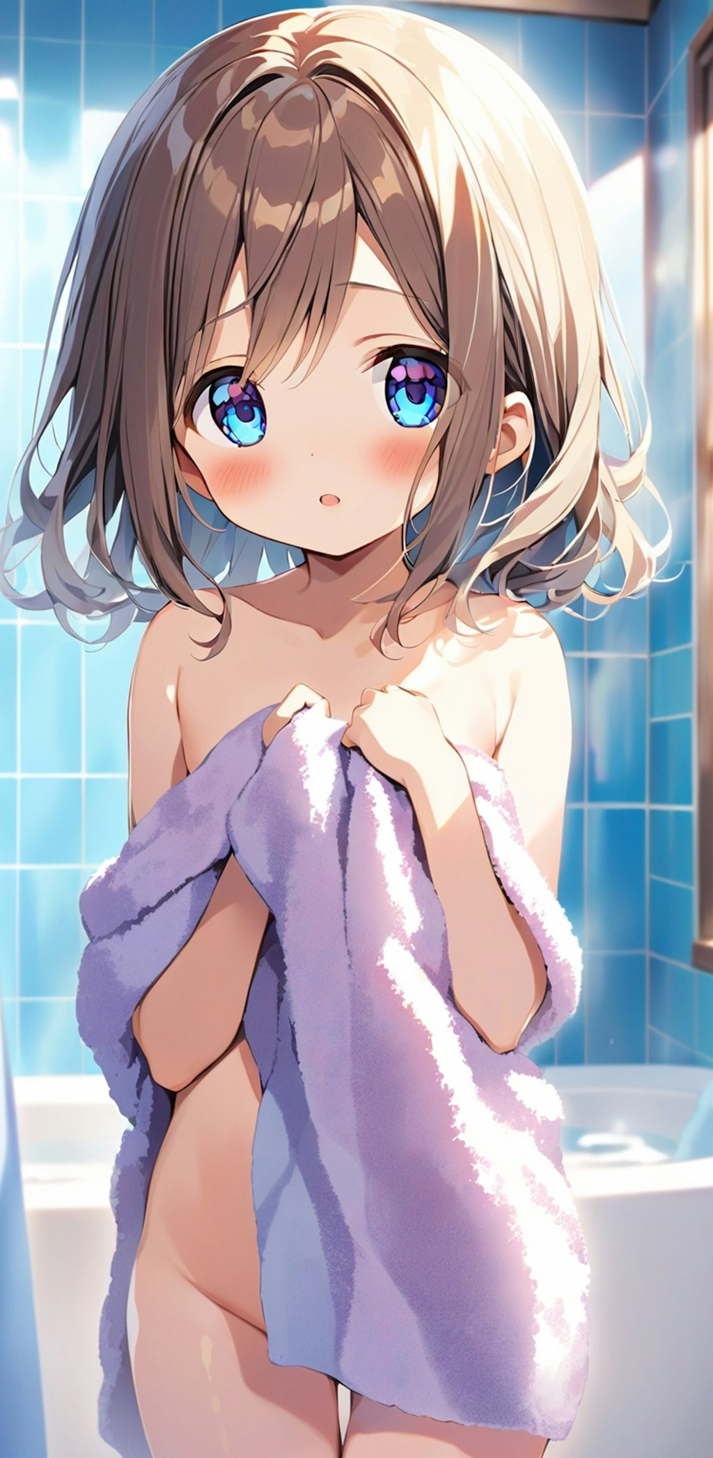 お風呂上がりのバスタオル娘5 『や、やっぱりダメ…えへっ♡』