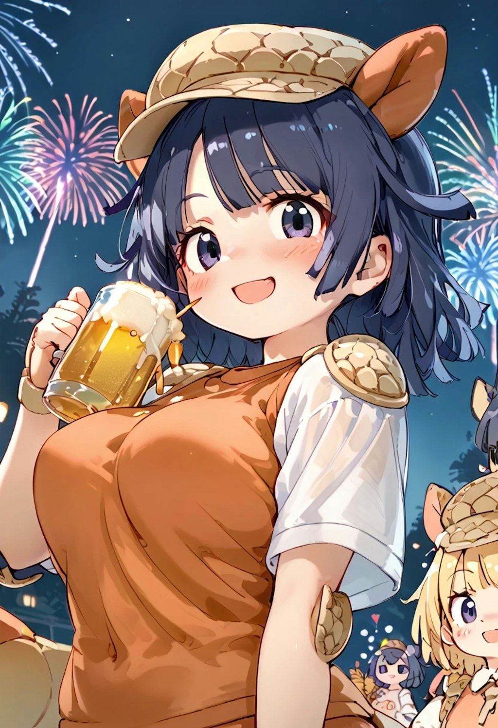 アルマーちゃんと夏祭りビールで乾杯♪