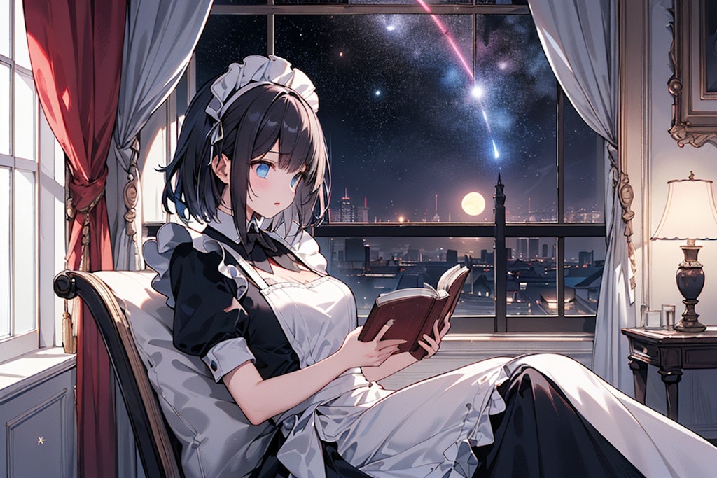 メイドさんが読書01(やりたかったのはこうではない)