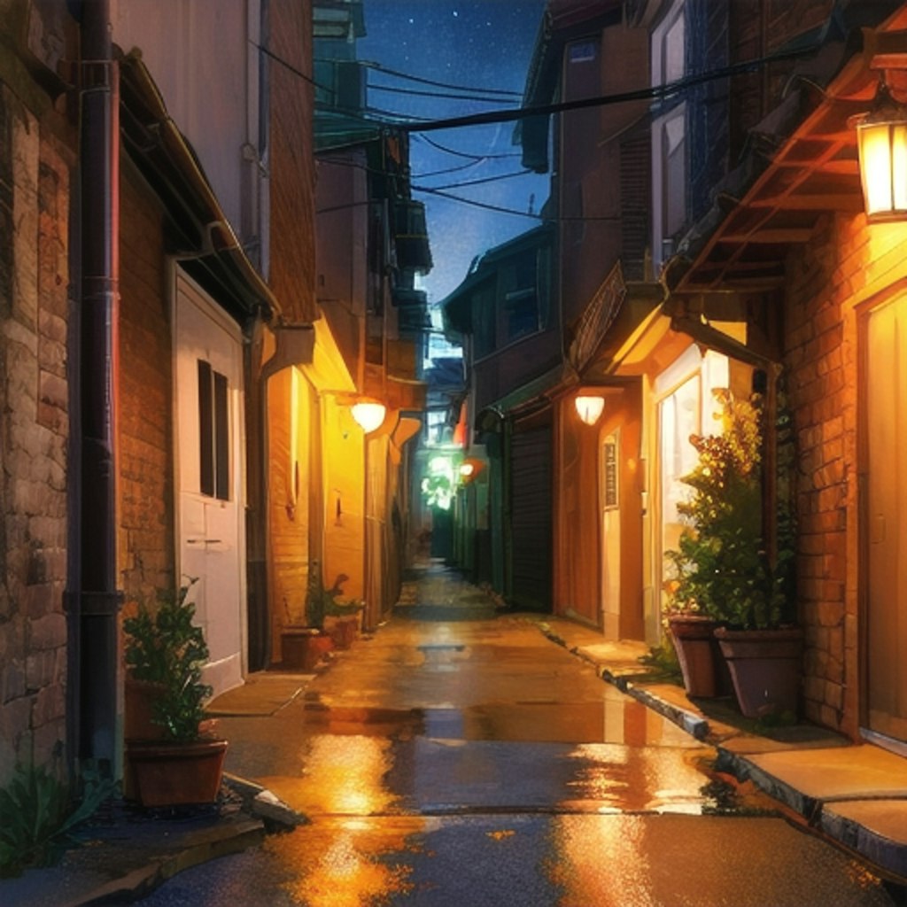 夜の街　背景