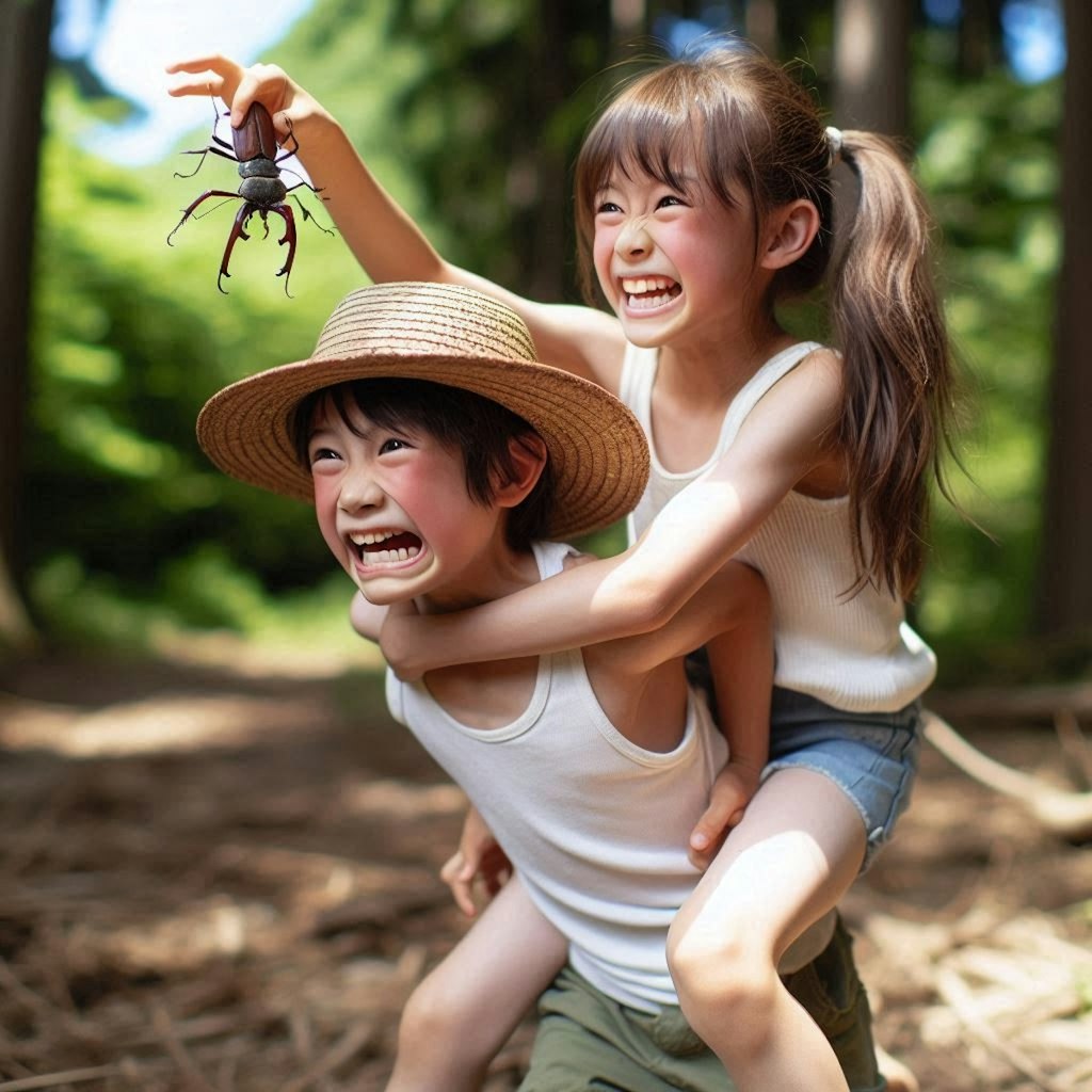 見て！私が捕まえたの！