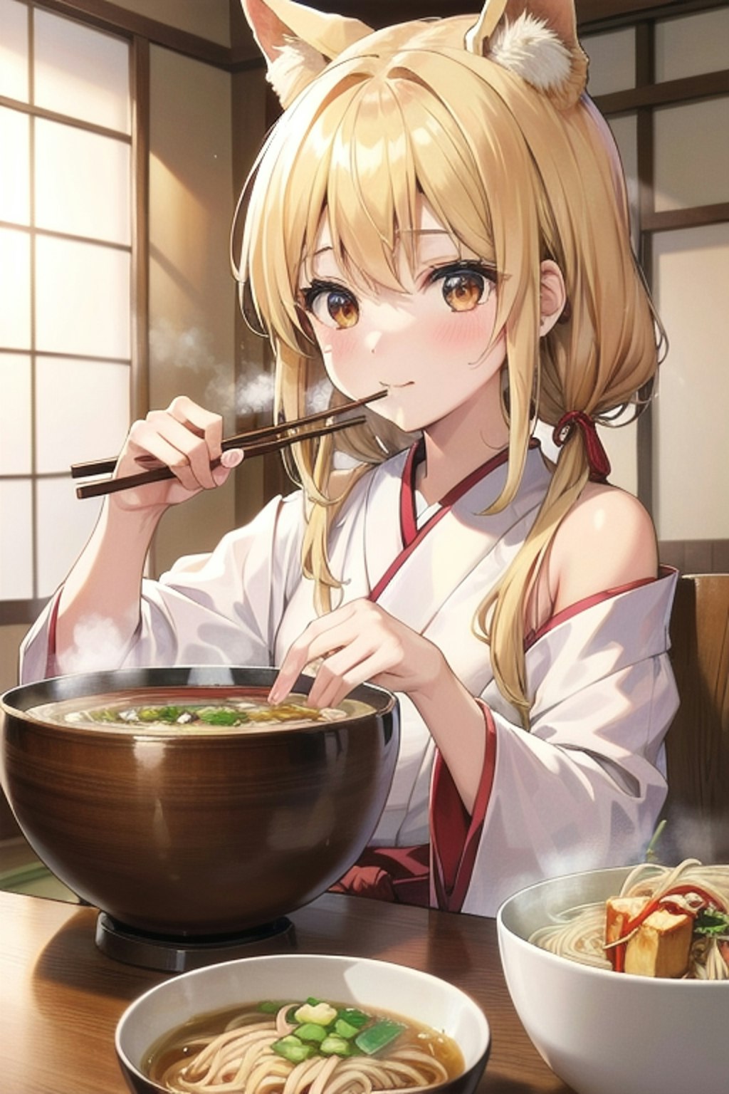 年越し蕎麦(あらあら、耳が出ちゃってますよ)