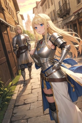 A girl in medieval European armor