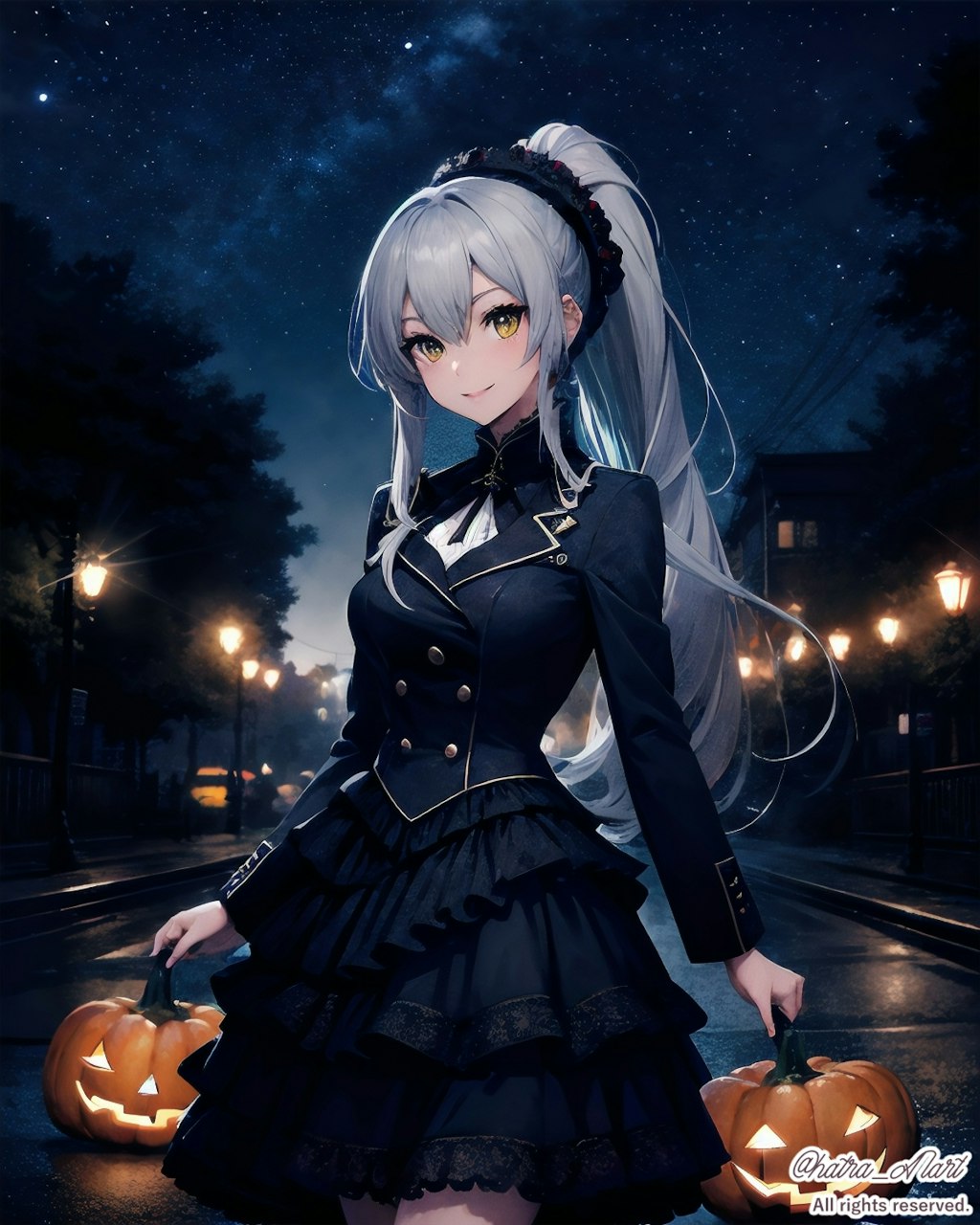 ハロウィンのコスプレ (アイドル衣装風ゴスロリ)