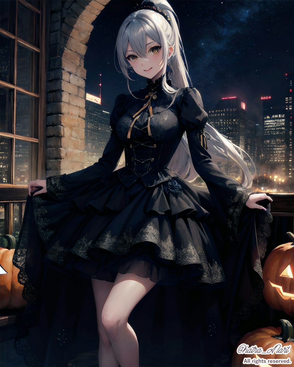 ハロウィンのコスプレ (アイドル衣装風ゴスロリ)