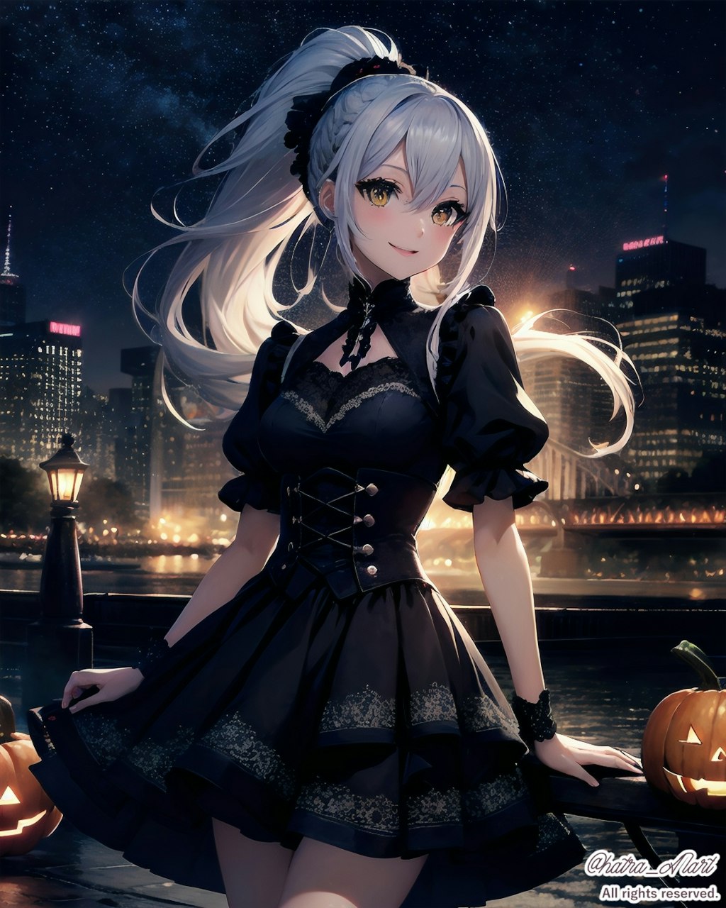 ハロウィンのコスプレ (アイドル衣装風ゴスロリ)