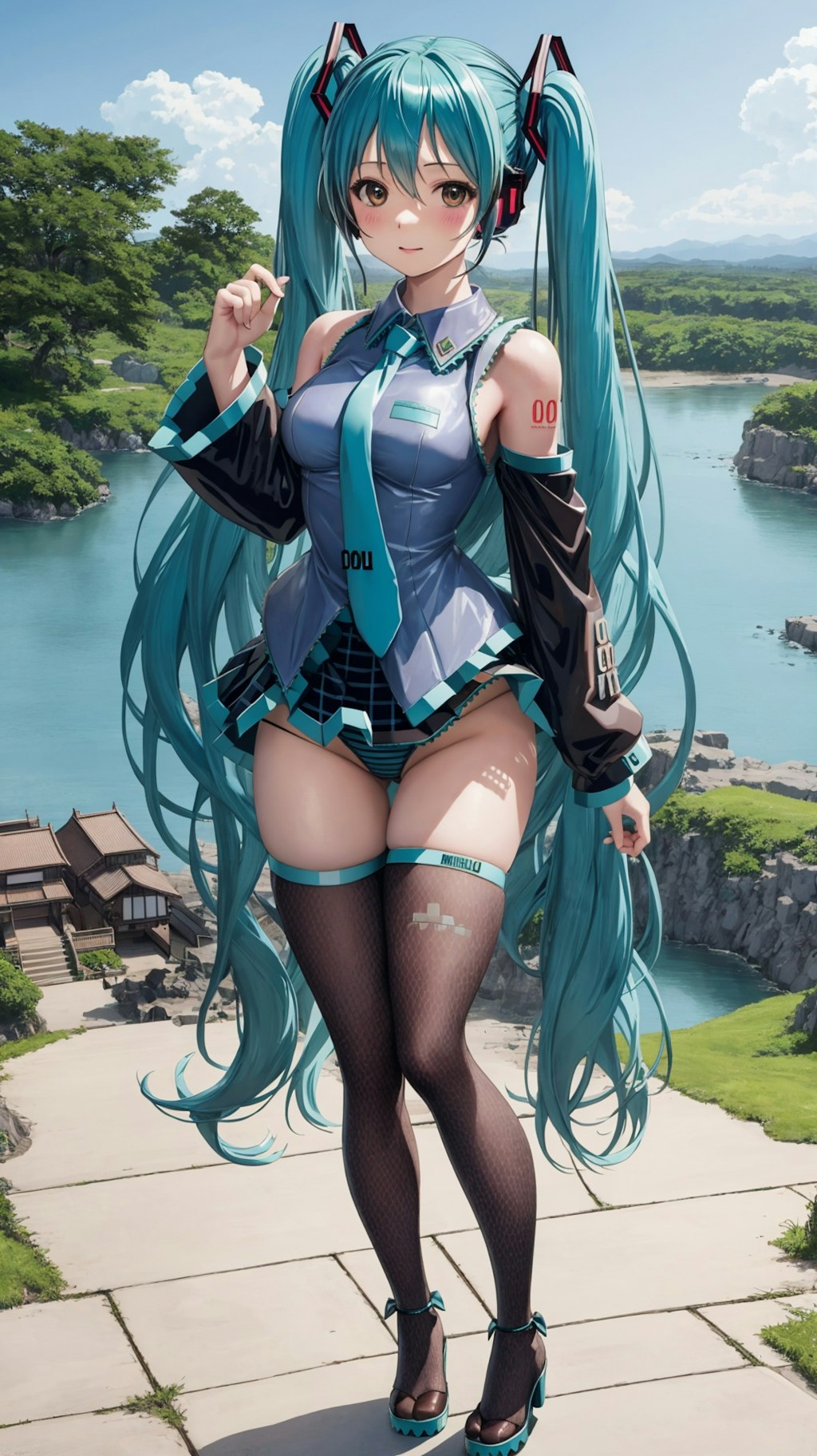 初音ミク風コスプレ撮影　その3