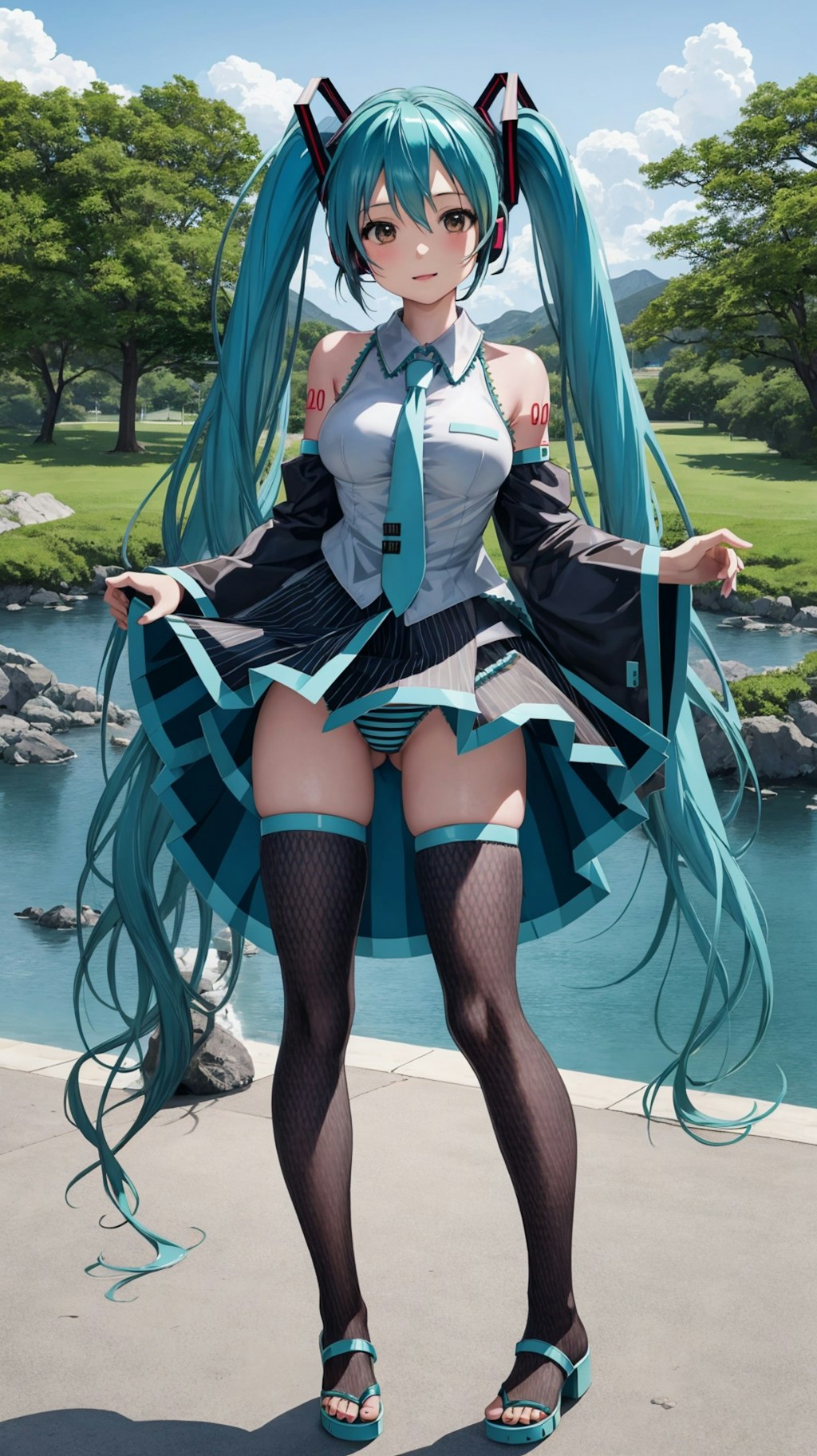 初音ミク風コスプレ撮影　その3