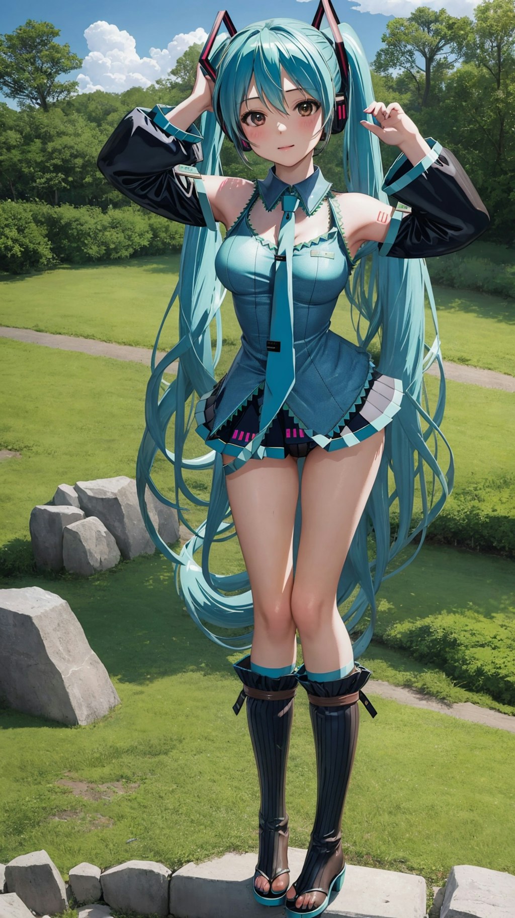 初音ミク風コスプレ撮影　その3