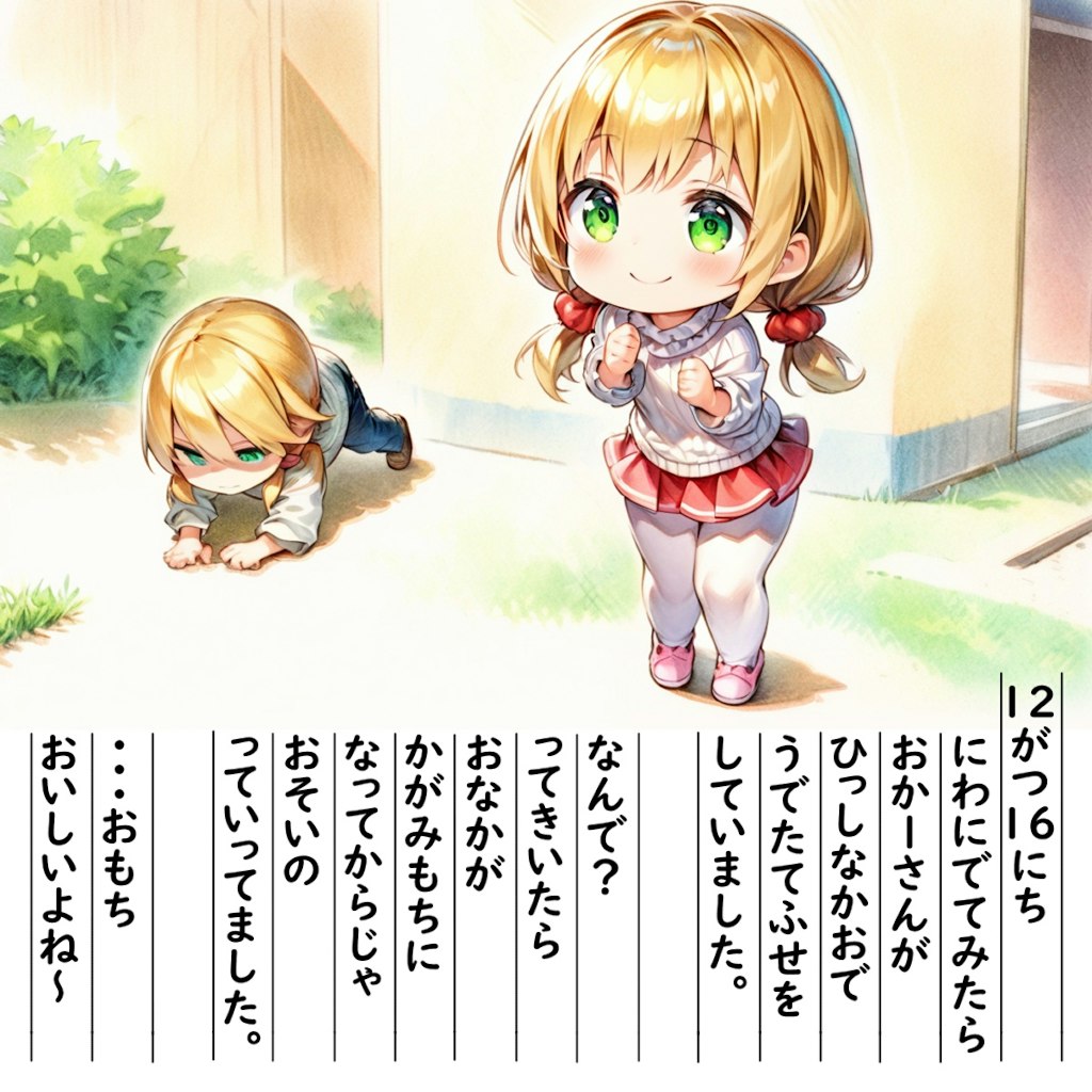 【絵日記】うでたてかーさん