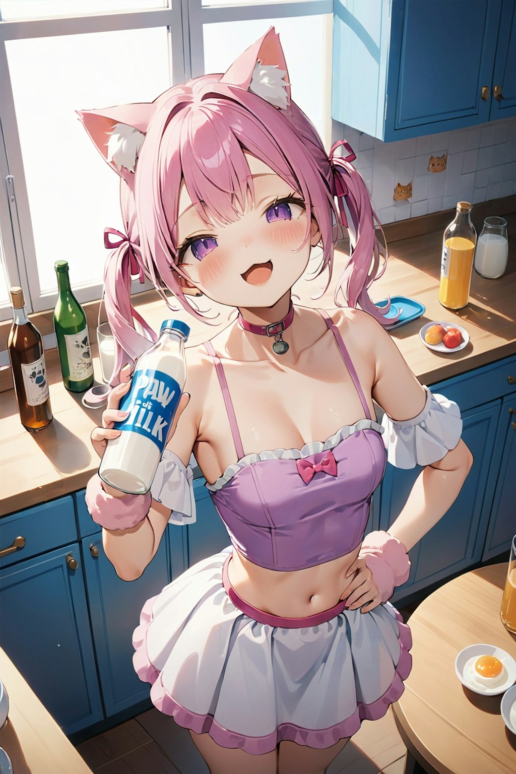 はぁ～❤やっぱり絵梨奈は牛乳が大好きです❤ご主人様も１杯いかがですか?