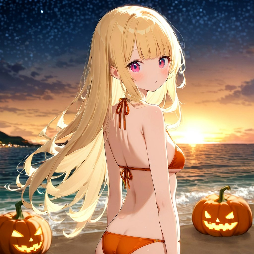 ハロウィンの海辺