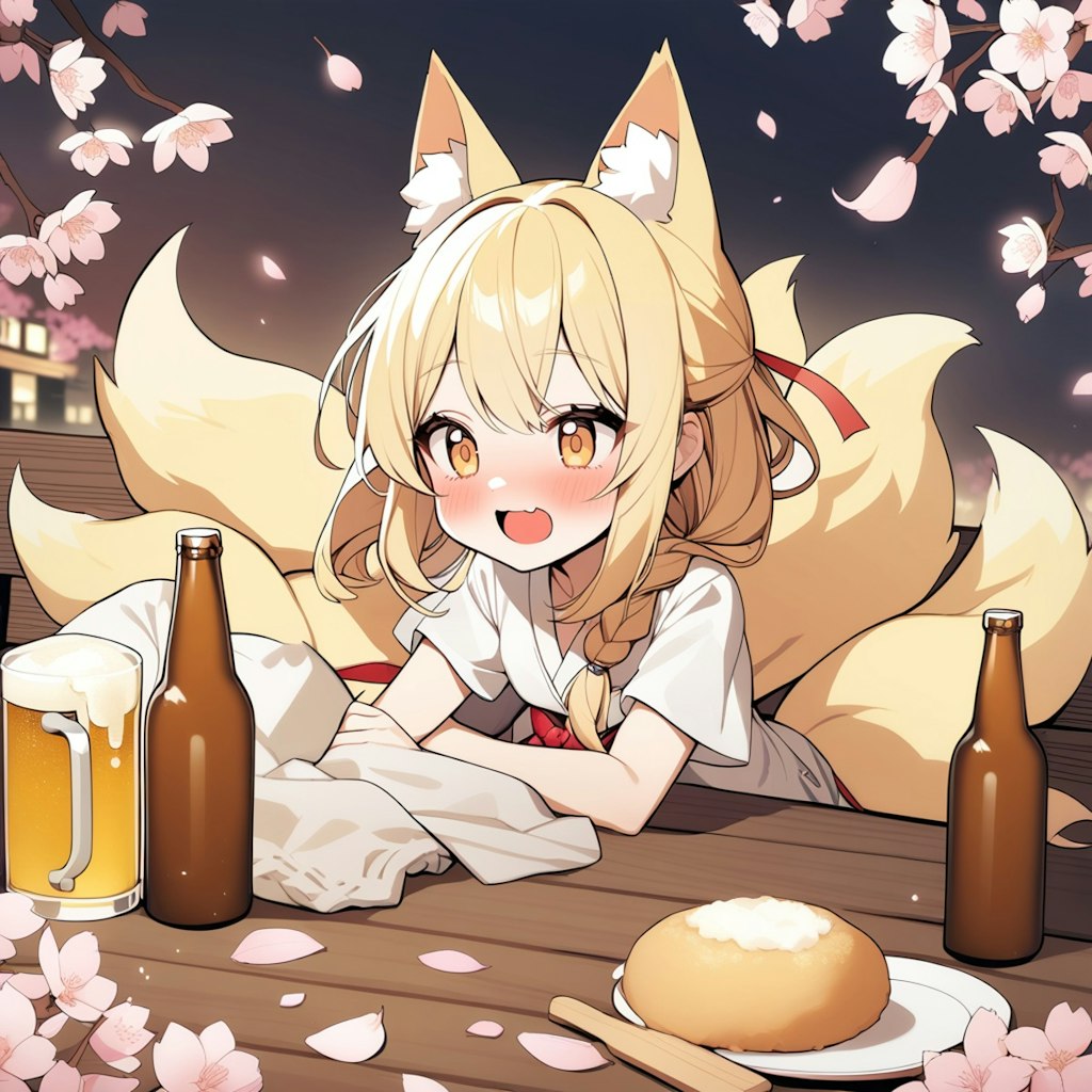 狐っ娘の花見酒