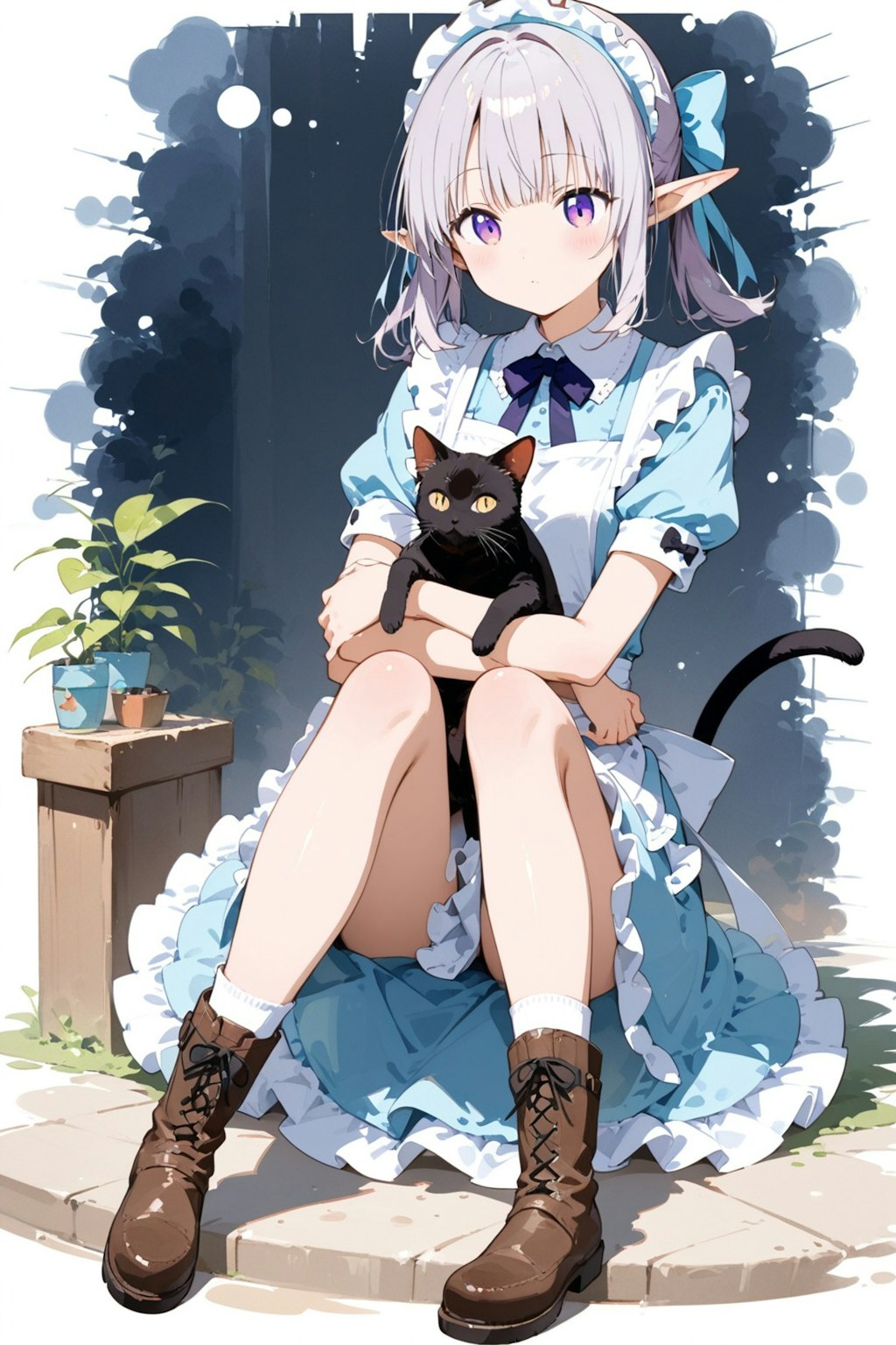 黒猫と少女