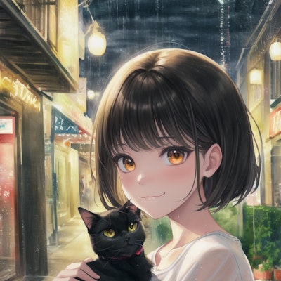 雨と黒猫