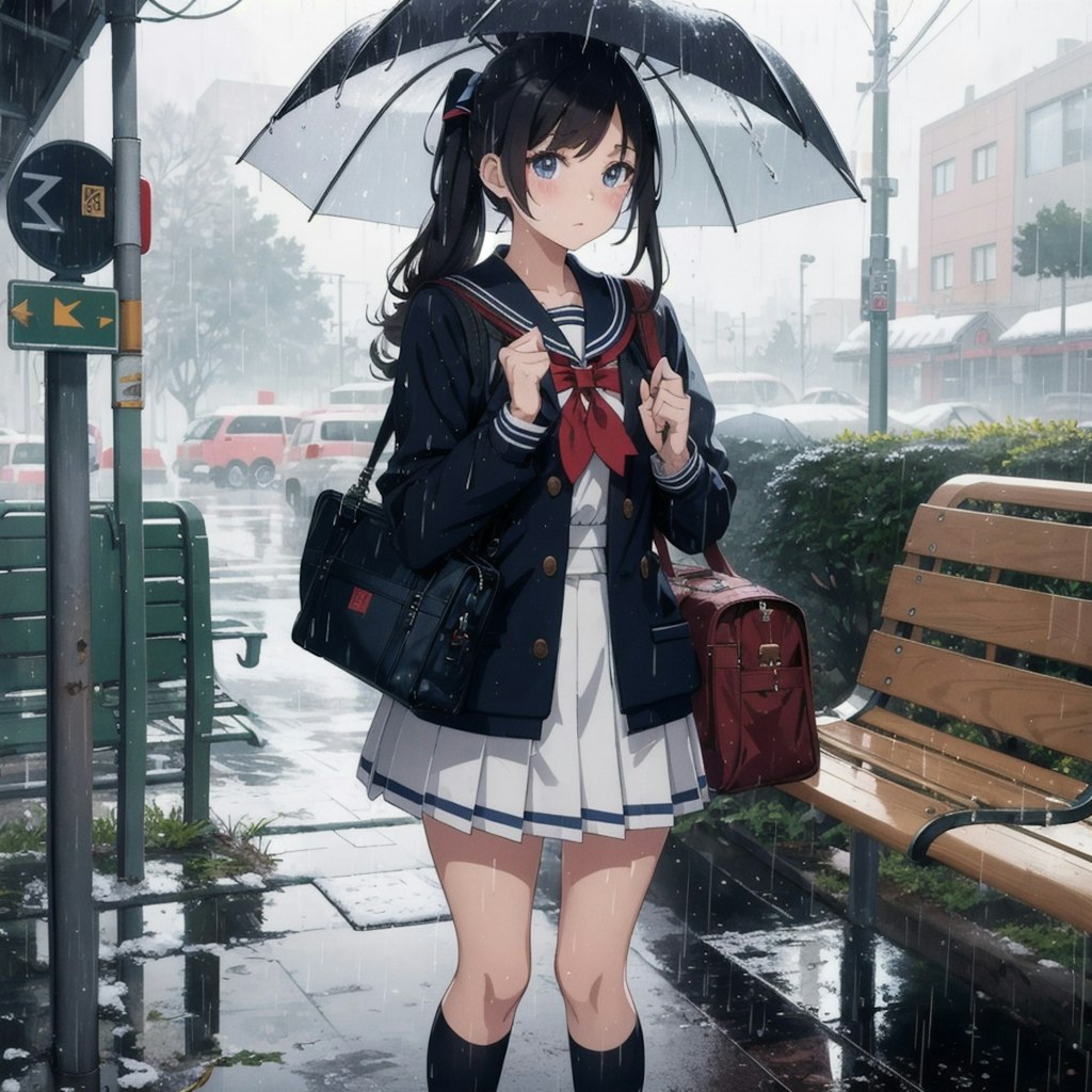 今朝は雨ですね。