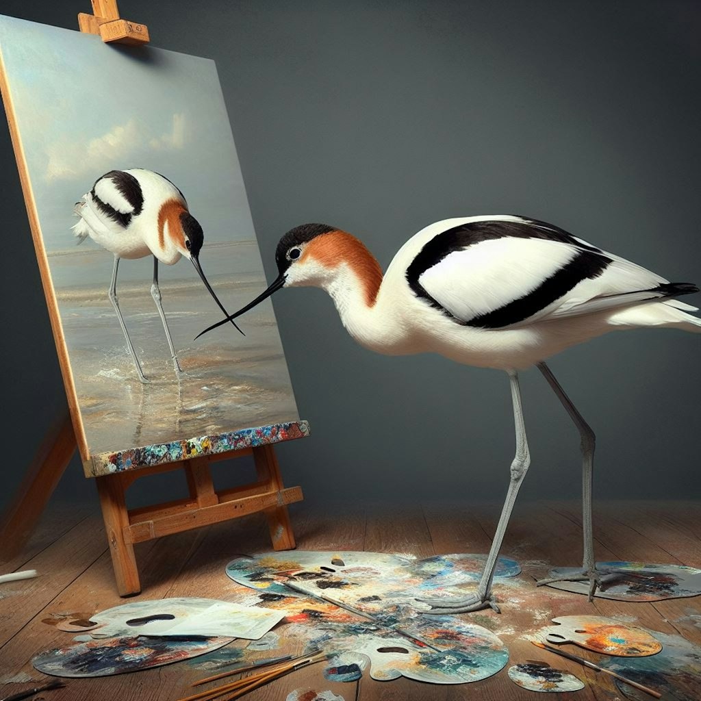 Shorebird painting