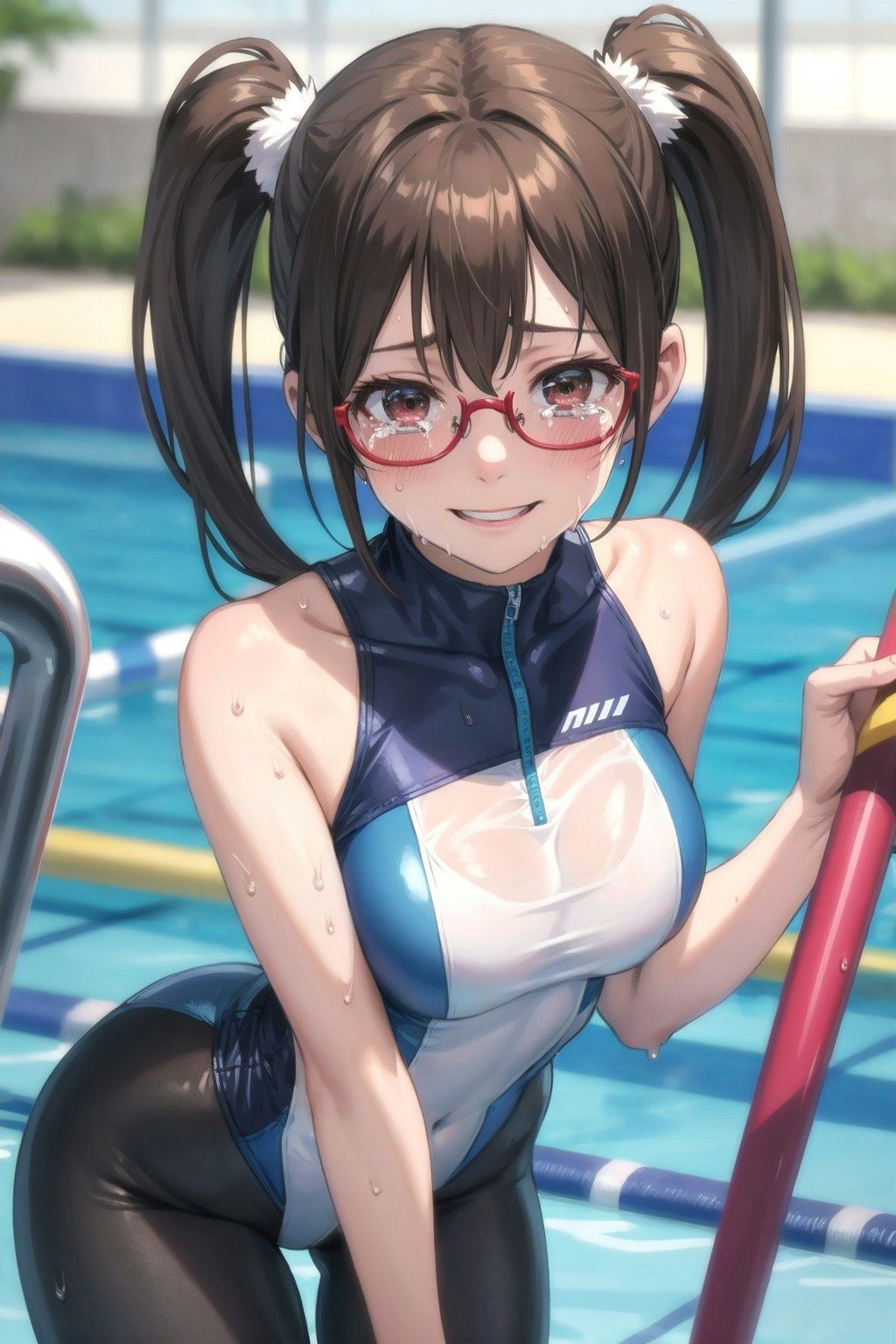 Glasses and swimsuit