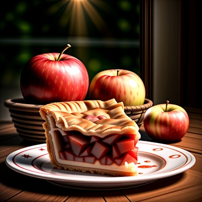 AIさんのリンゴとアップルパイ(Landscape Photoreal)