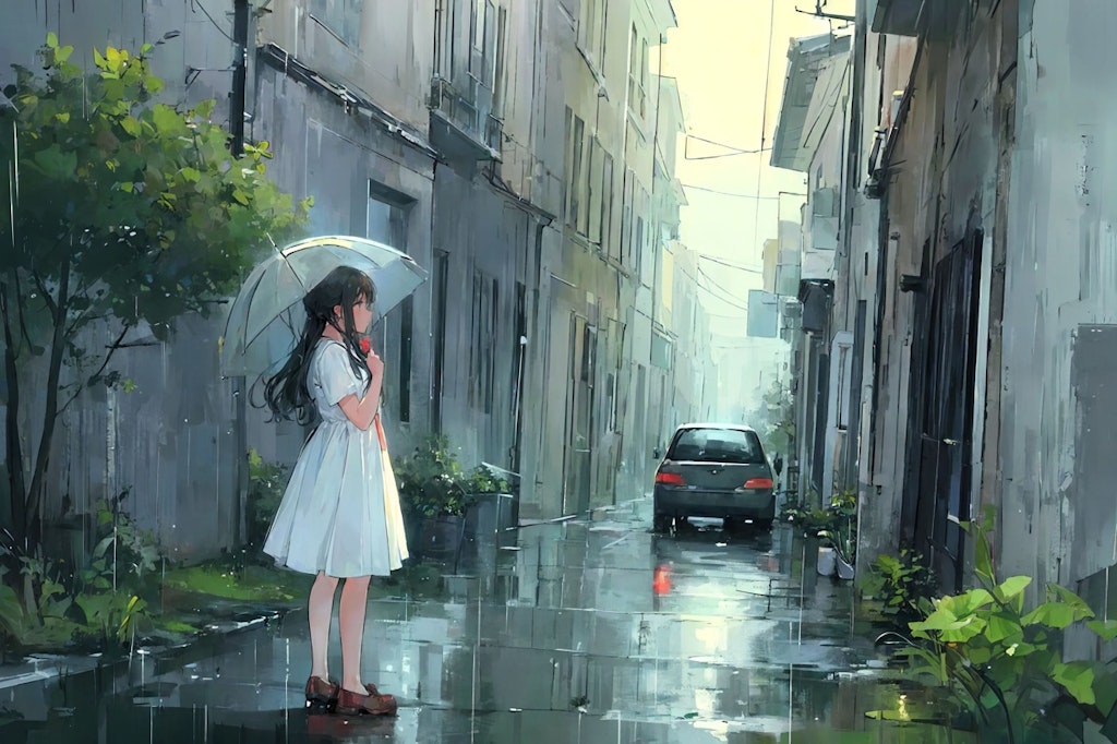 雨の路地