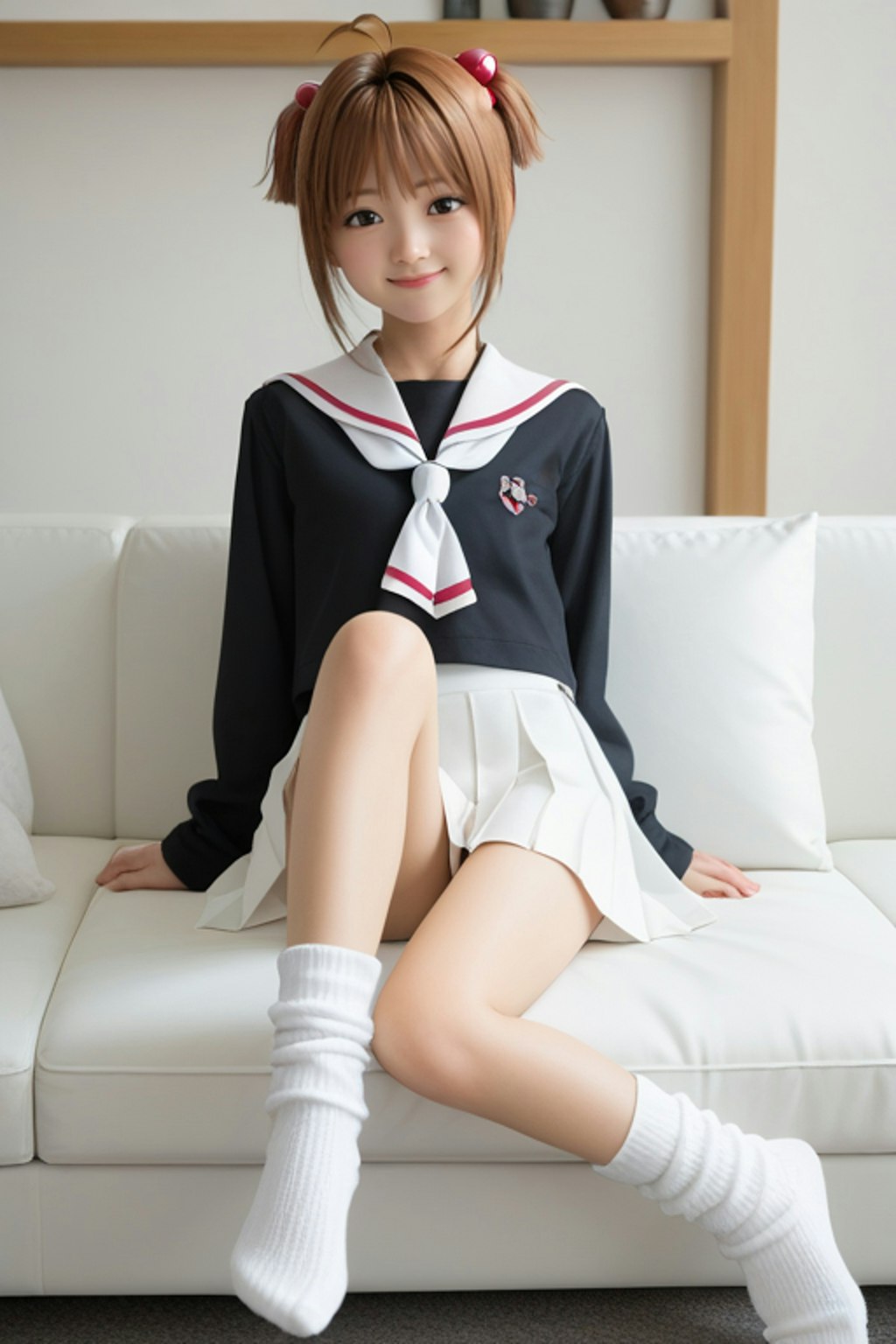 彼女にCARDCAPTOR SAKURAのコスプレを