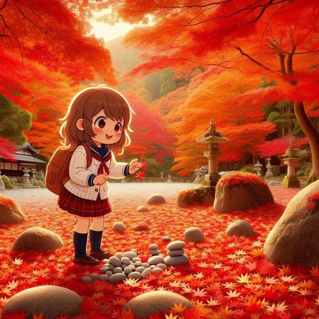 紅葉といしころ