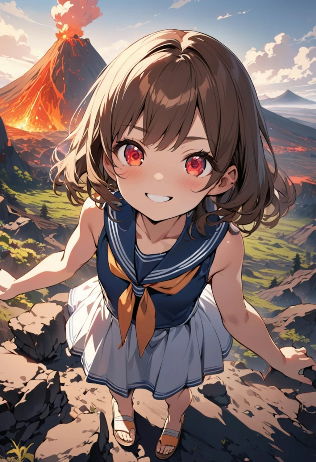 この火山ができたのは、一体いつ頃なんだろう I wonder when this volcano was formed.