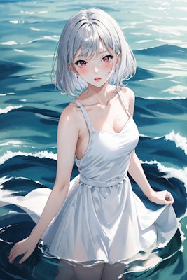 海に立つ少女