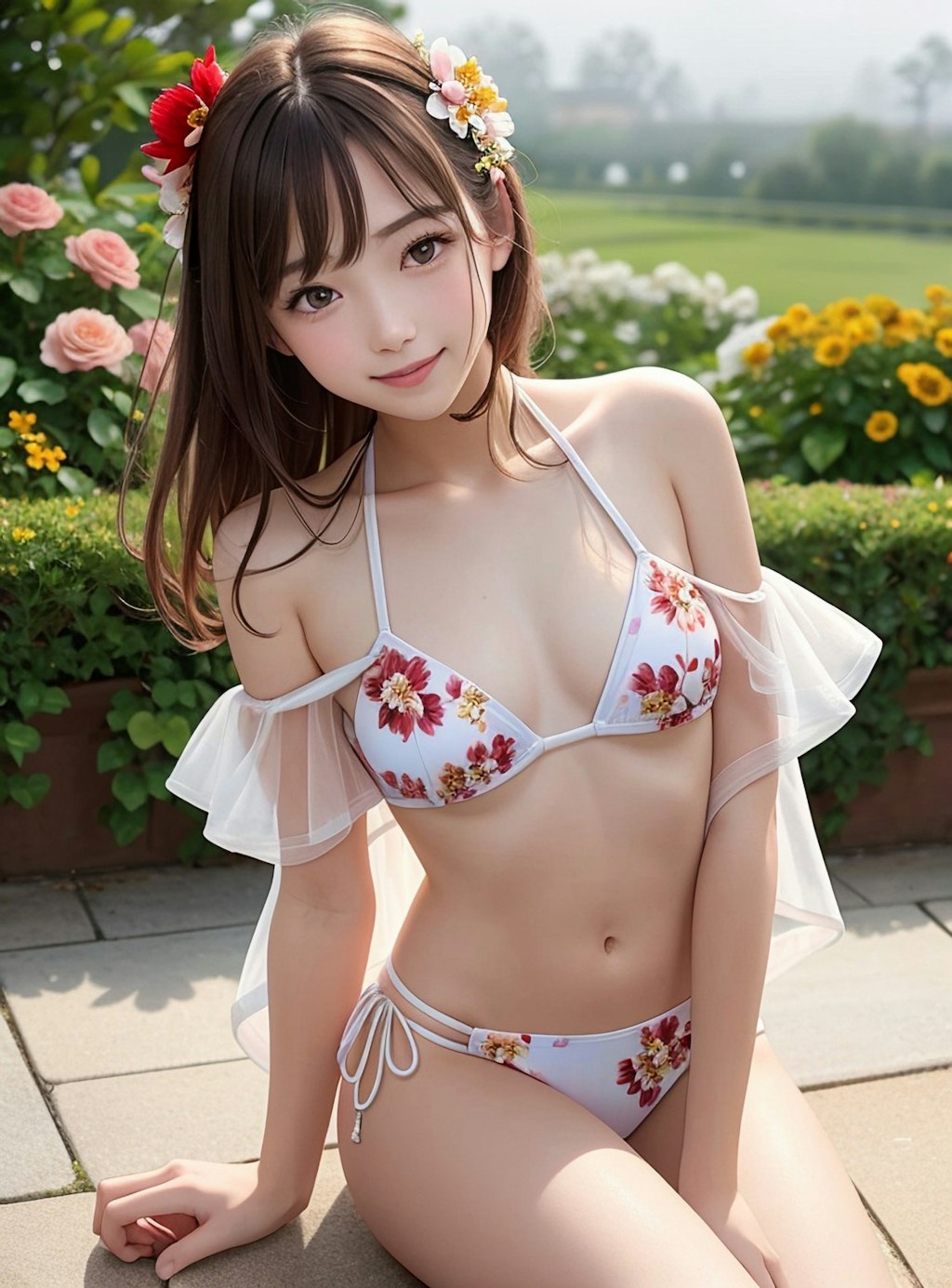 お花いっぱいの庭