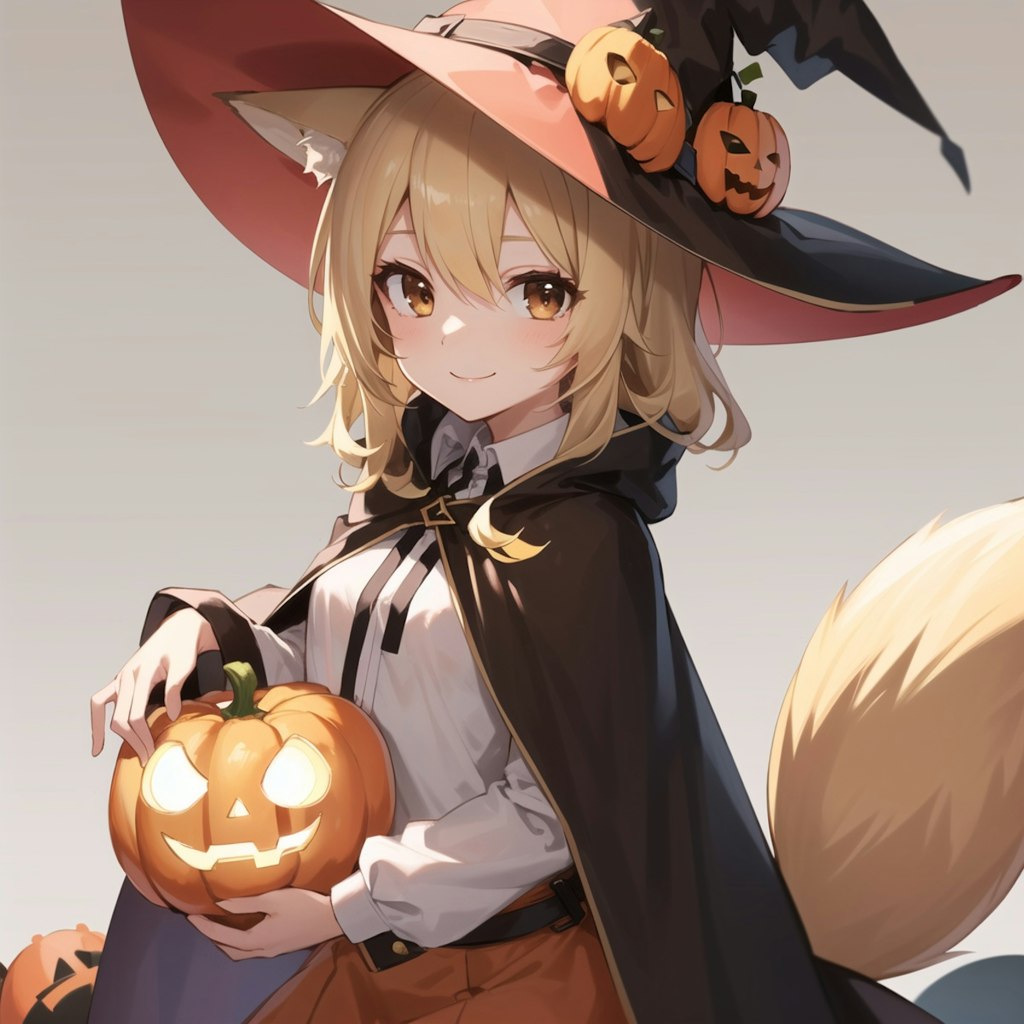 狐っ娘のハロウィン魔女