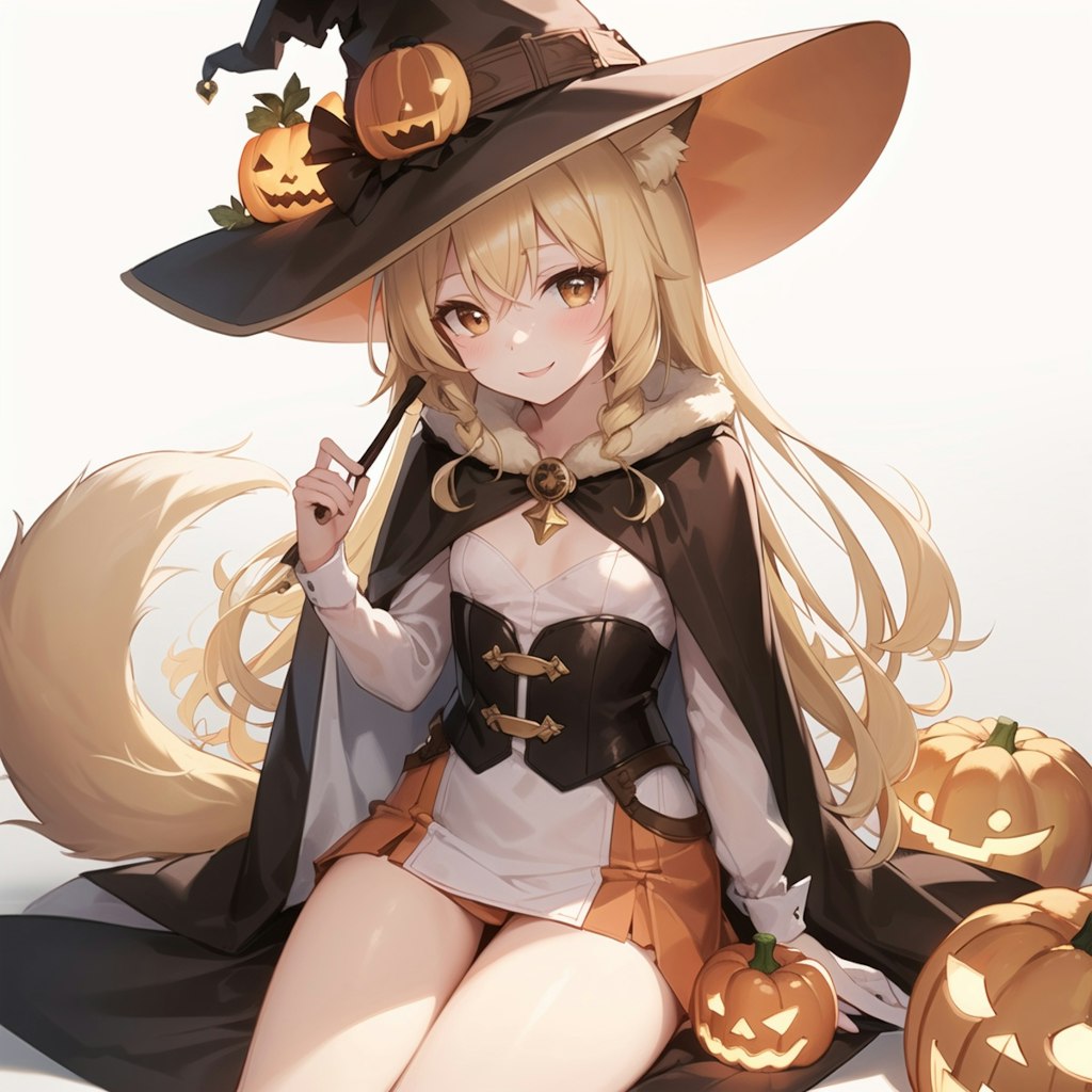 狐っ娘のハロウィン魔女