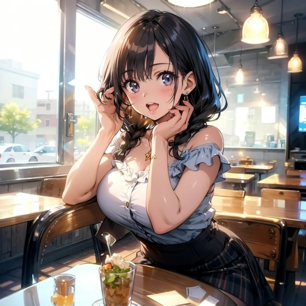 何かを食べている女の子