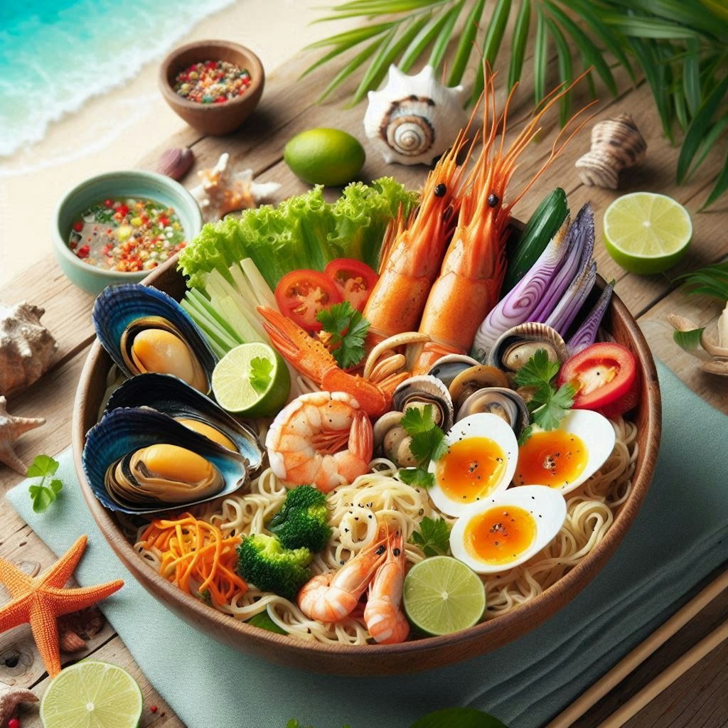 南国のseafood noodle