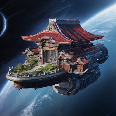 お寺の宇宙船