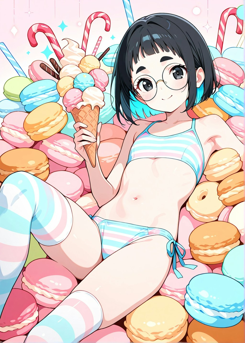 マカロンｘめがねちゃんｘビキニ
