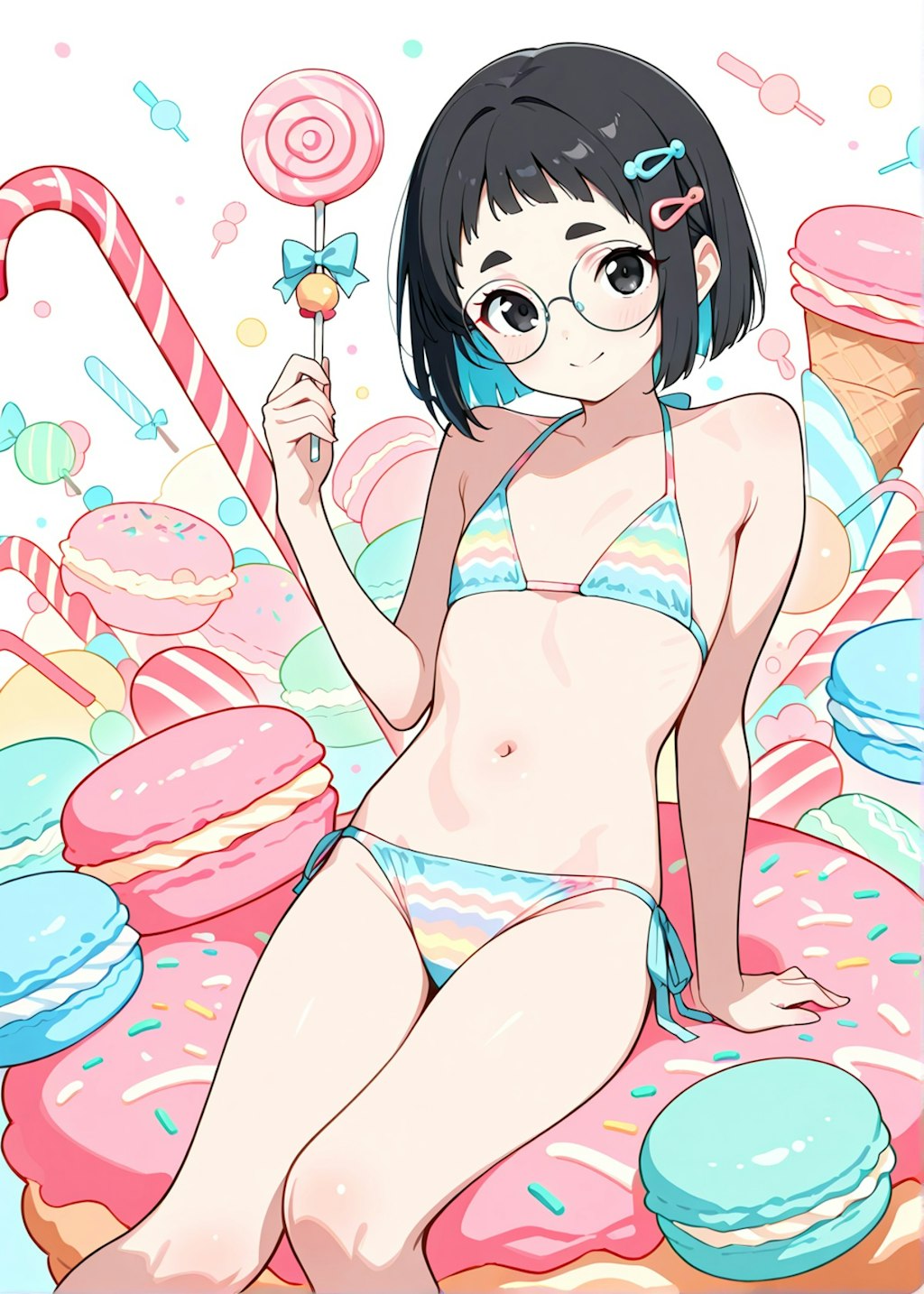 マカロンｘめがねちゃんｘビキニ