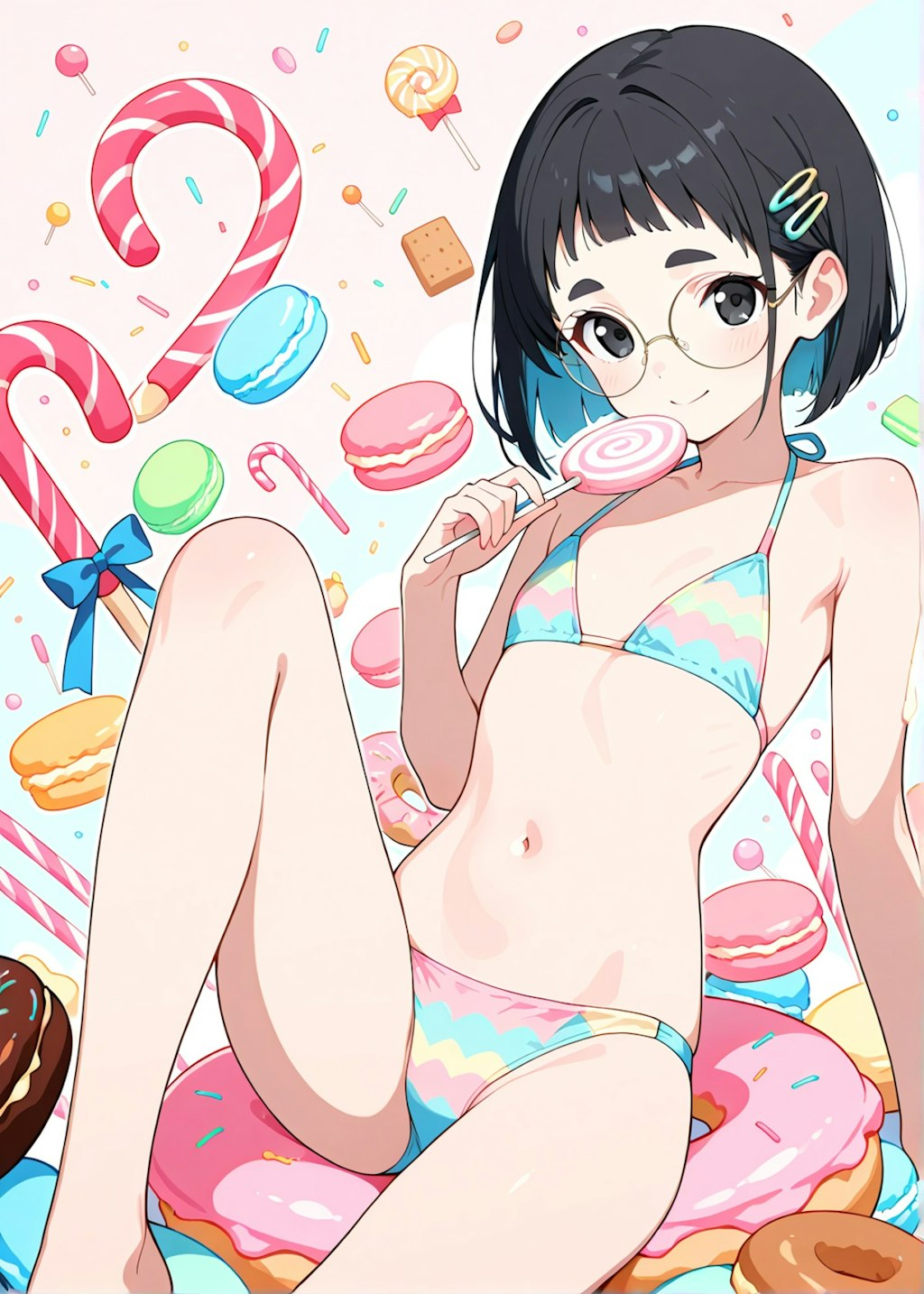 マカロンｘめがねちゃんｘビキニ