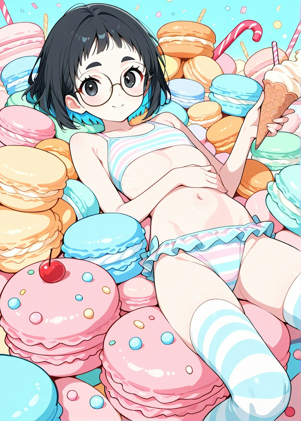 マカロンｘめがねちゃんｘビキニ
