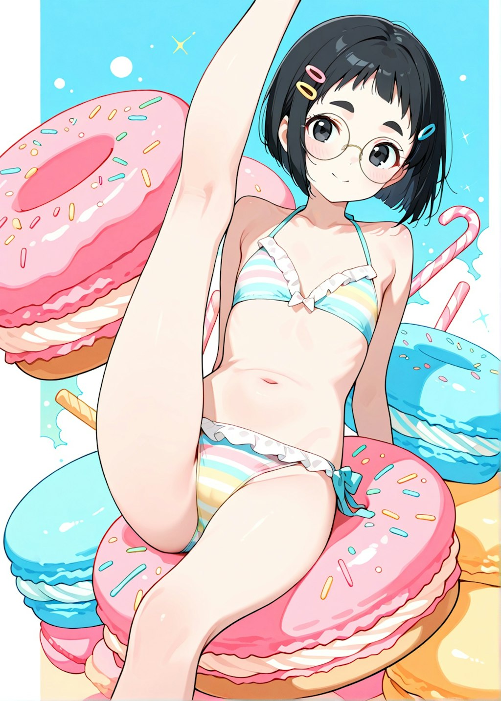 マカロンｘめがねちゃんｘビキニ