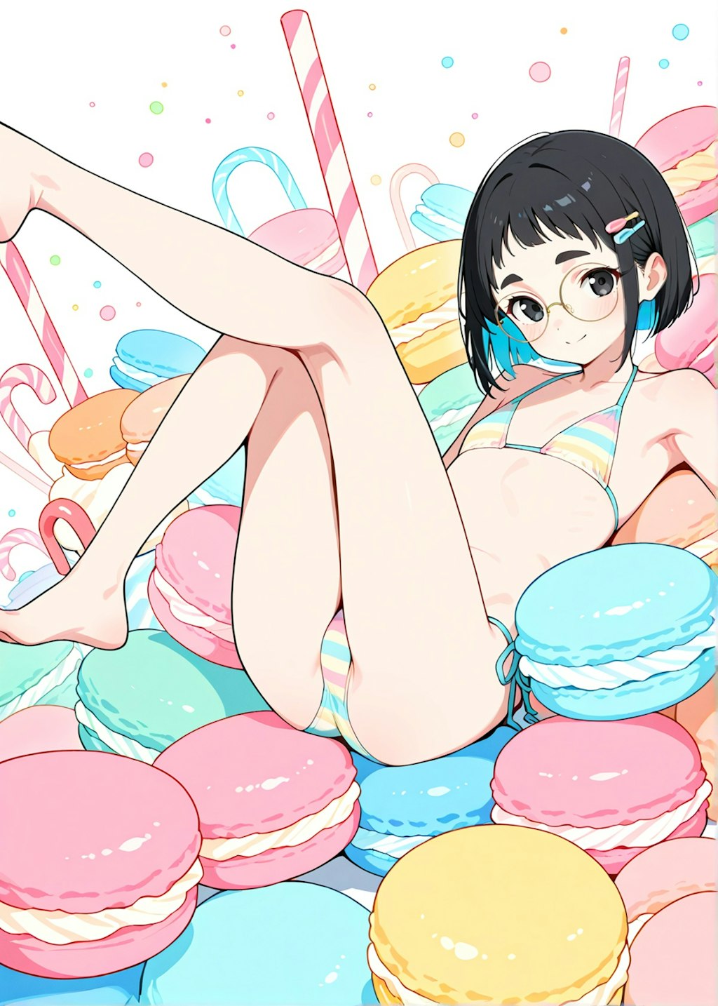 マカロンｘめがねちゃんｘビキニ