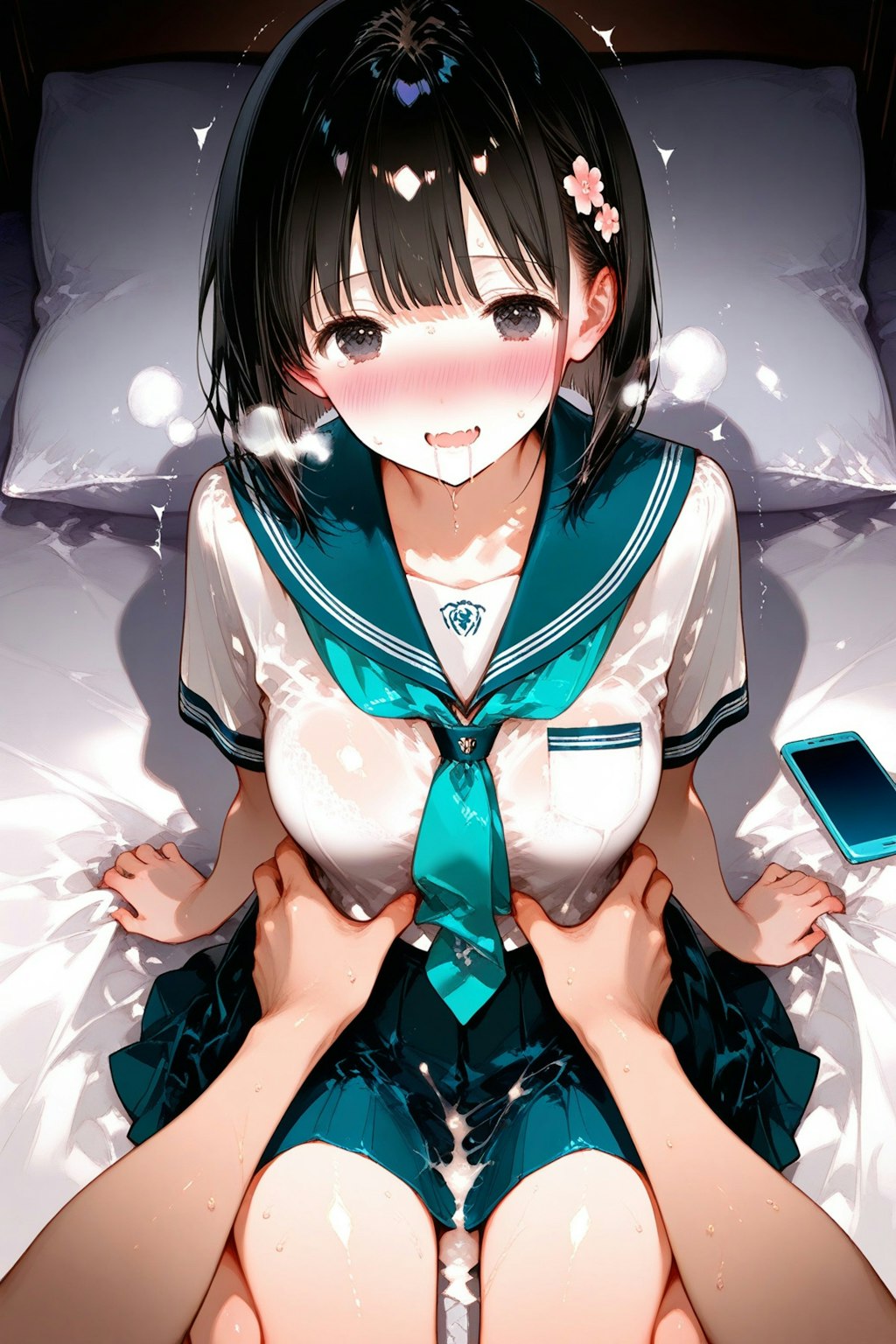 (NTR)幼馴染JK:ビデオ通話後にお掃除フェラ