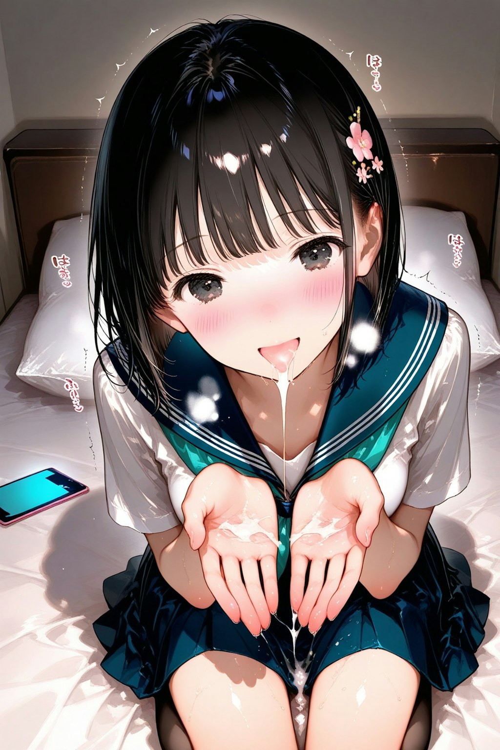 (NTR)幼馴染JK:ビデオ通話後にお掃除フェラ
