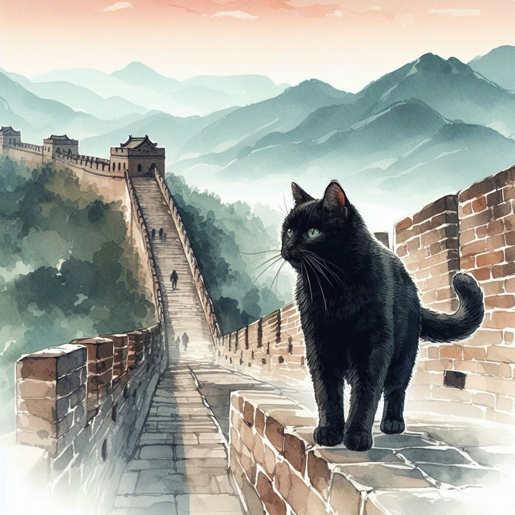黒猫、中国に行く