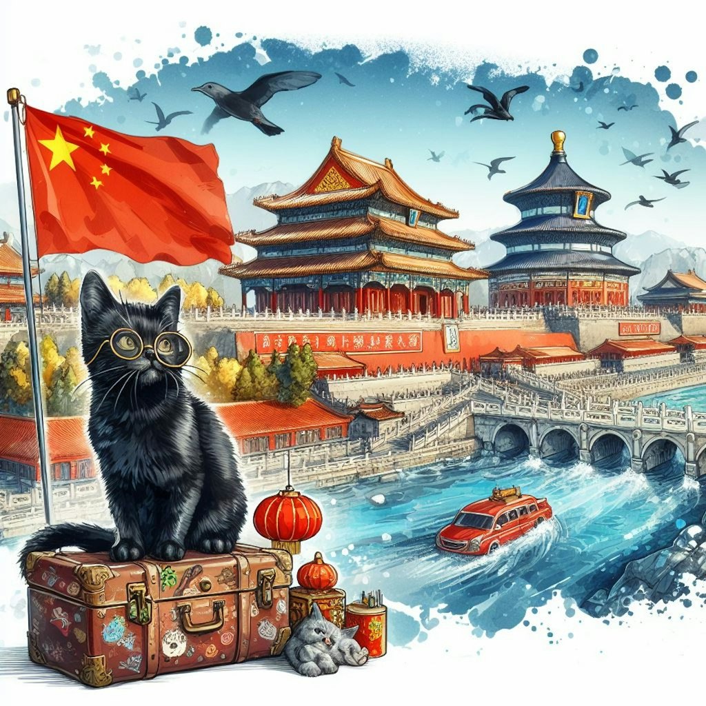 黒猫、中国に行く